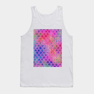 Pink Patchwork Circles Abstract Tank Top